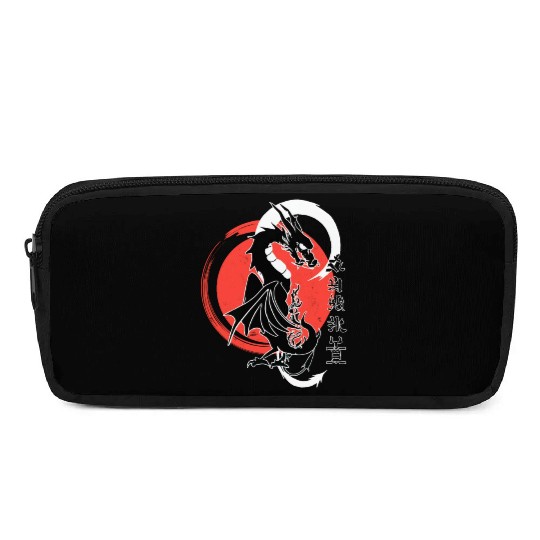 Black dragon, red moon Pencil Cases