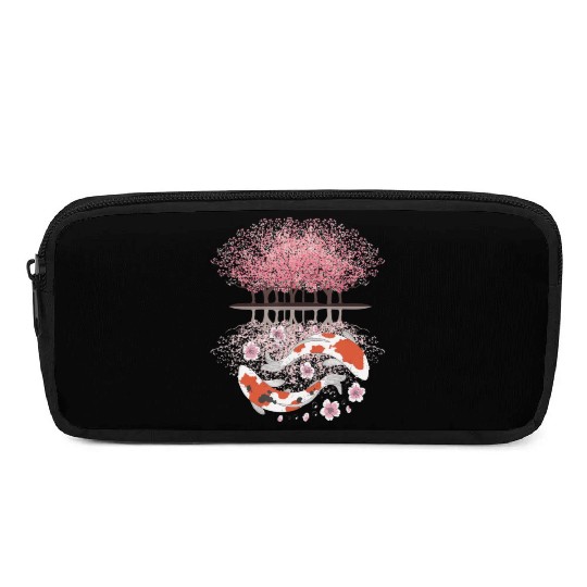 Koi Sakura Tree Upside Down Cherry Blossom Japanes Pencil Cases