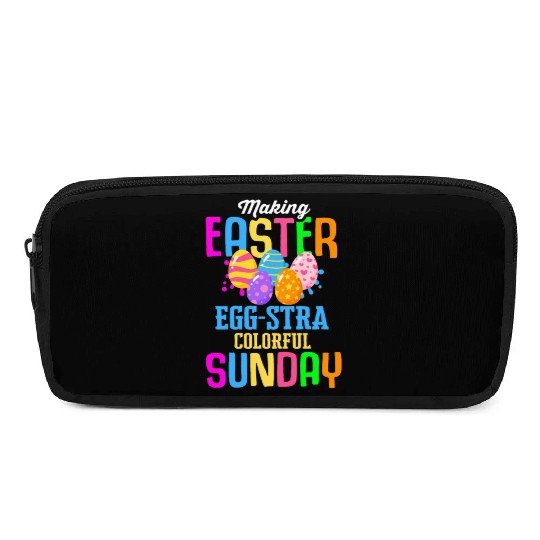 Easter Colorful Egg Dye Rabbit Egg Hunt Pencil Cases