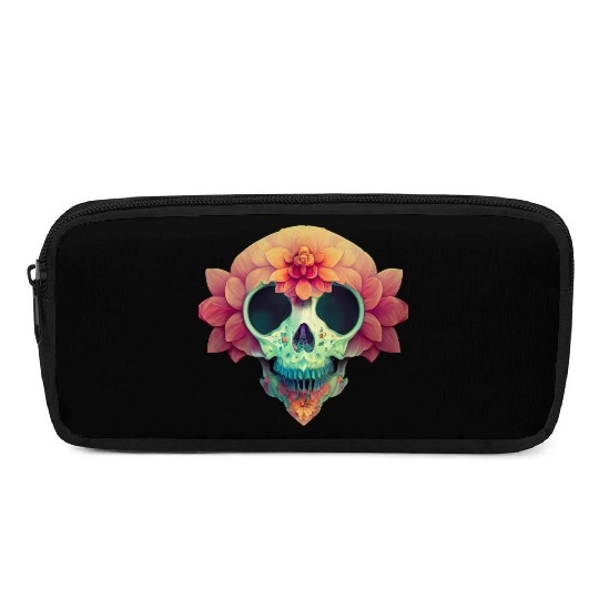 Floral Skull Candy Pencil Cases