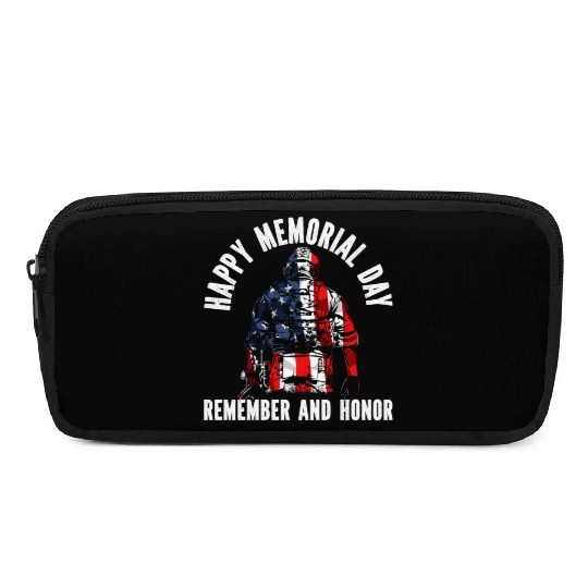 Patriotic Veteran USA Flag American Memorial Day Pencil Cases