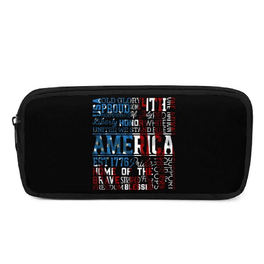 Patriotic Veteran USA Flag American Memorial Day Pencil Cases