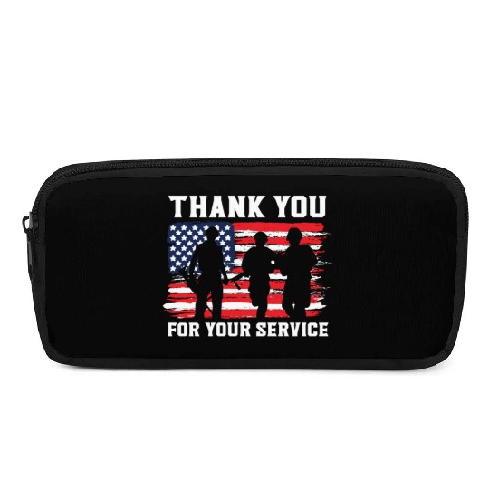 Patriotic Veteran USA Flag American Memorial Day Pencil Cases