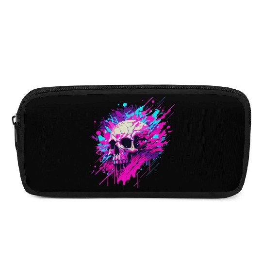 Vaporwave Skull Urban Aesthetic Pastel Goth Street Pencil Cases