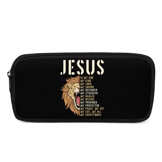 Jesus Is My God Lion Of Judah Christian Religious Pencil Cases