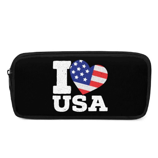 Patriotic America I Love USA Flag 4th Of July Pencil Cases