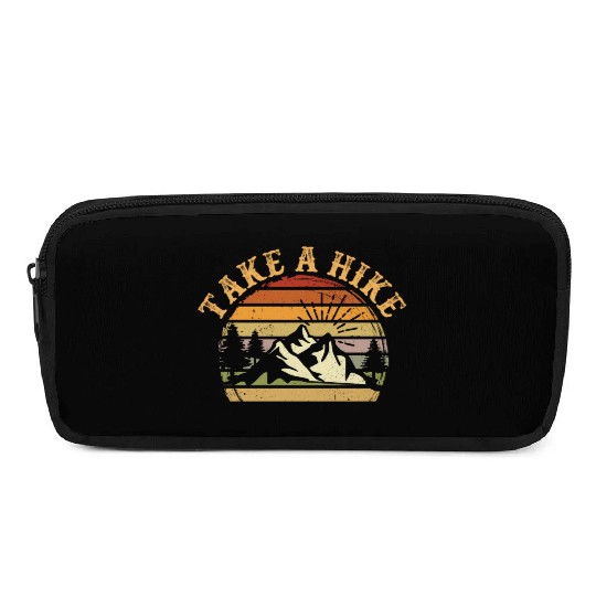 Take A Hike Retro Hiker Outdoors Camping Nature Pencil Cases