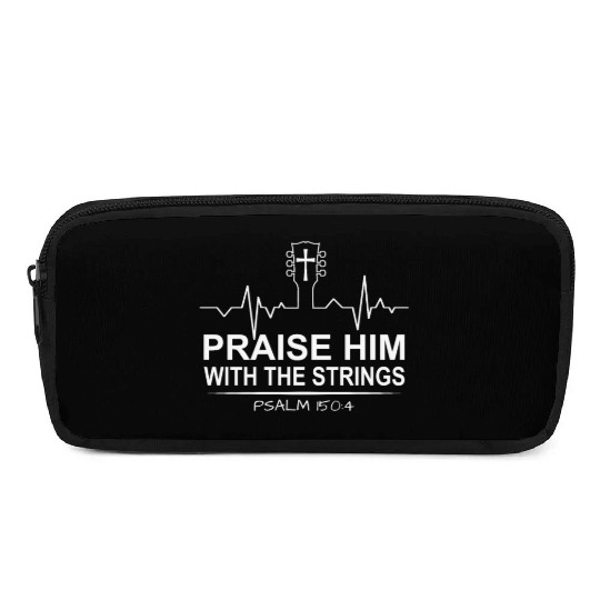Praise Him With The Strings Christian Guitar Music Pencil Cases
