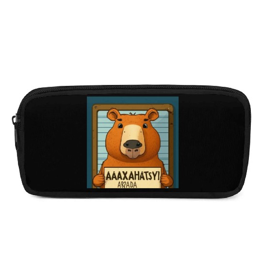 Capybara Mugshot Outlaw: Wanted for 93 Felonies Na Pencil Cases