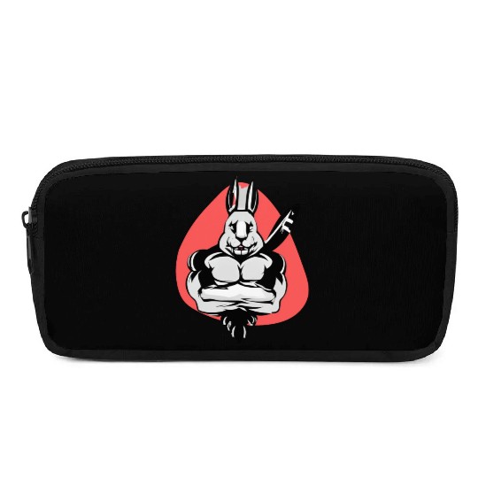 Funny gym design Rabbit. Pencil Cases
