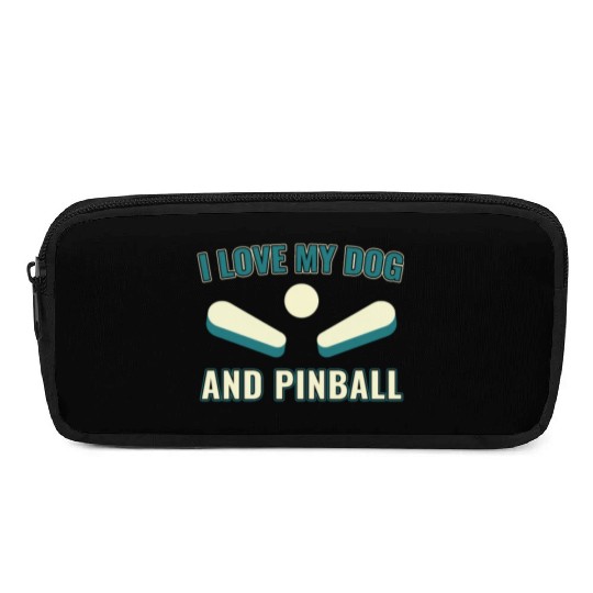 I Love my Dog and Pinball Machines Arcade Funny Pencil Cases