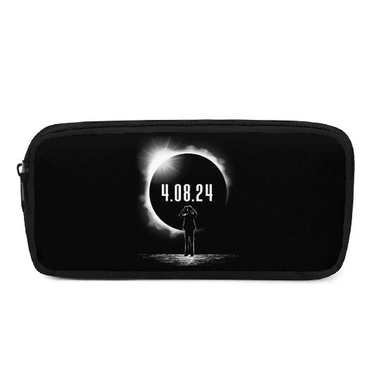 Total Solar Eclipse Man Silhouette 4.08.24 Men's Pencil Cases