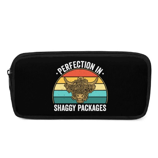 Perfection In Shaggy Packages Highland Cow Pencil Cases