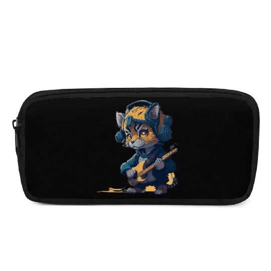 baby tiger playing electric guitar Pencil Cases