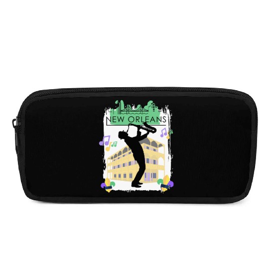 Mardi Gras New Orleans Louisiana City Jazz Music Pencil Cases