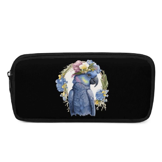 Cute Hyacinth Macaw Parrot Bird Flower Crown Pet B Pencil Cases
