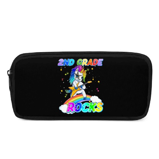 2nd Grade Rocks Unicorn Rainbow Back Pencil Cases