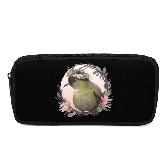 Tropical Kiwi Bird Flower Crown Floral Exotic Bird Pencil Cases
