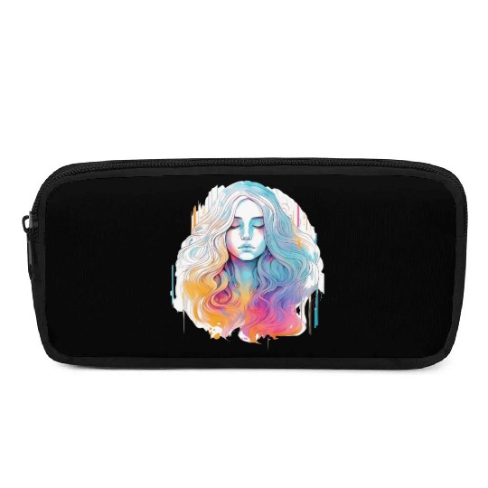 Glimmering Holographic Girl The Future is Now Pencil Cases