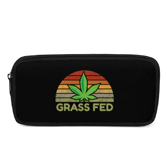 Grass Fed Hemp Farmer Weed Cannabis Marijuana Pencil Cases