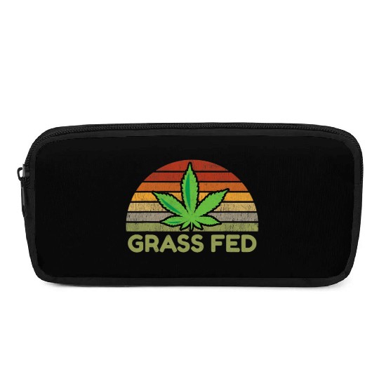 Grass Fed Hemp Farmer Weed Cannabis Marijuana Pencil Cases