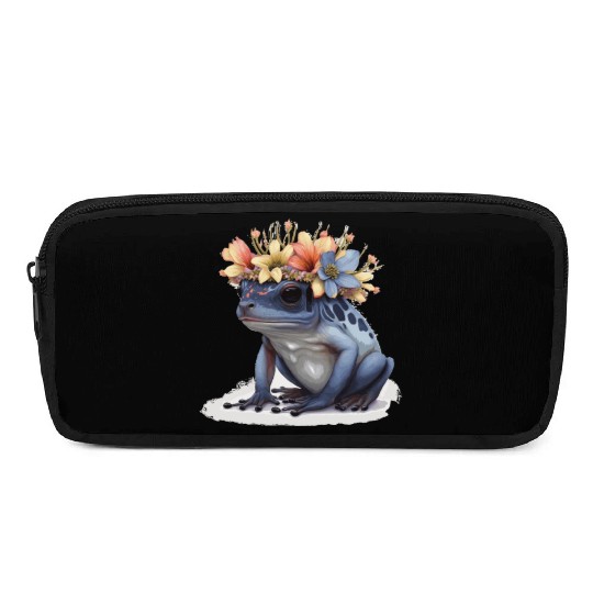 Cute Poison Dart Frog Flower Crown Amphibian Lover Pencil Cases