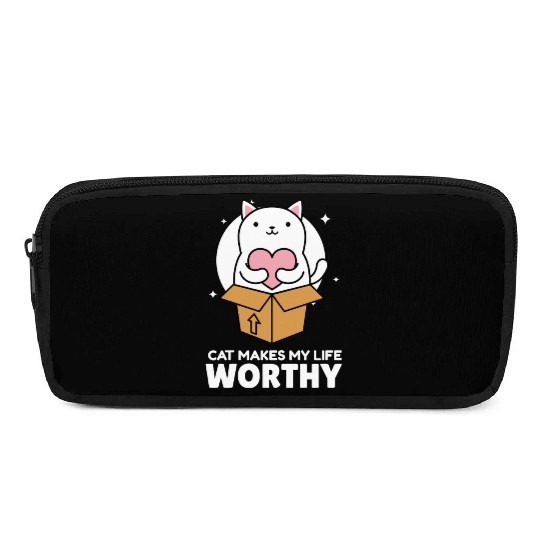 Cats Make My Life Worth It Cute Cat Lover Pencil Cases
