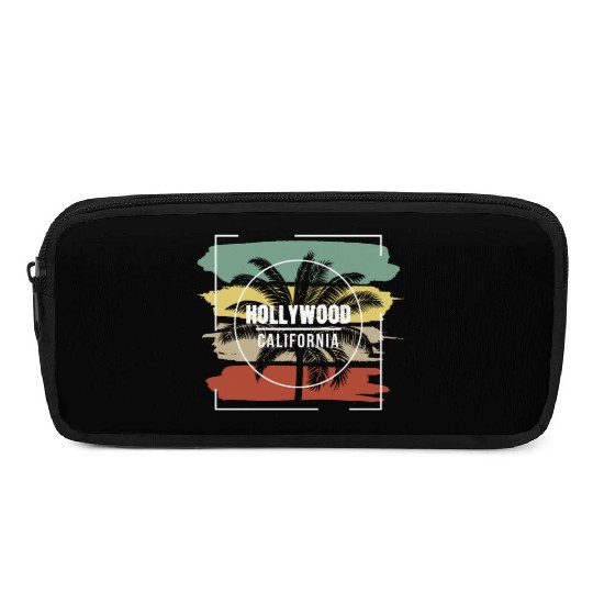 Hollywood California Retro Stylish Palm Tree Pencil Cases