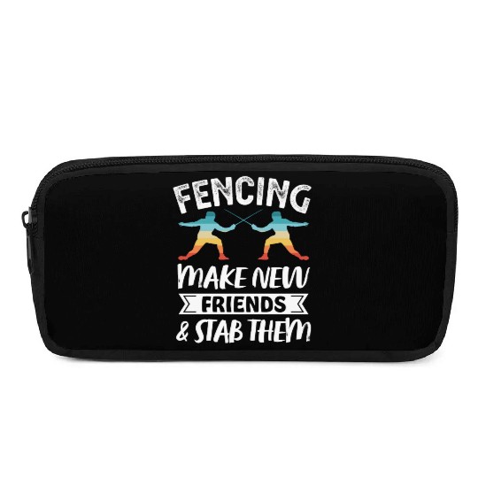 Funny Retro Fencing Make Friends Stab Them Pencil Cases