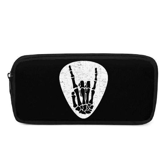 Cool Rock And Roll Skeleton Hand On A Guitar Pick Pencil Cases