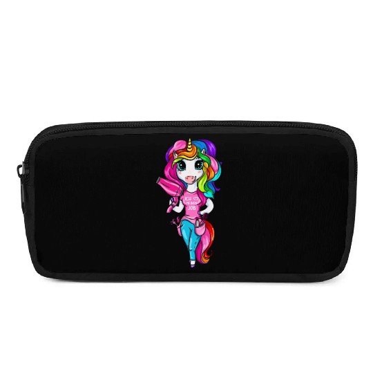 Hairdresser Unicorn Girl I Love My Job Pencil Cases