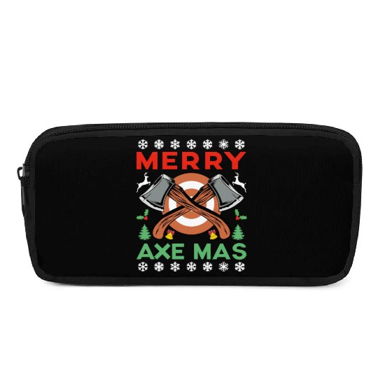 Merry Axe Mas Christmas Axe Throwing Pencil Cases
