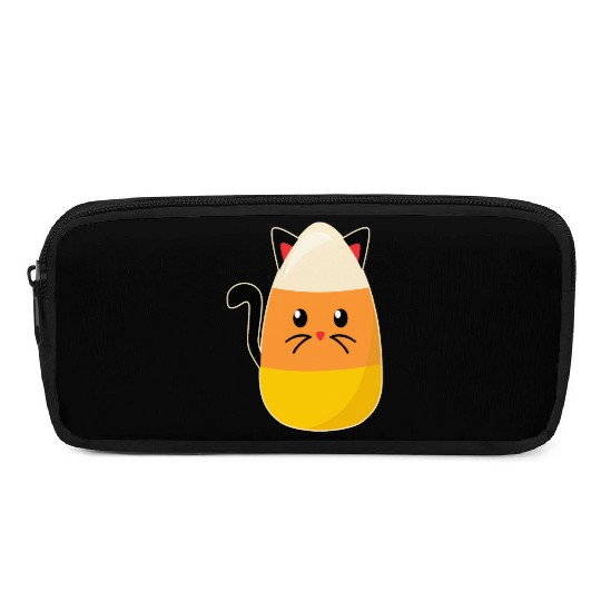 Candy Corn Cat Halloween Pencil Cases