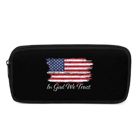 In God We Trust Us Flag Patriotic Pencil Cases