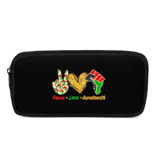 Peace Love Junenth Black Pride Freedom Independenc Pencil Cases