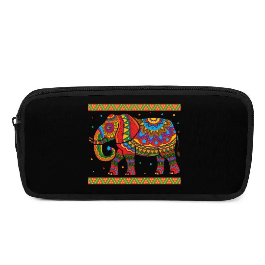 Indian Elephant Colorful Animal Africa Zookeeper S Pencil Cases