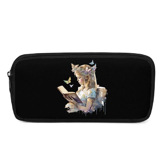 Cute Fairy Girl Librarian Cottagecore Butterfly Bo Pencil Cases