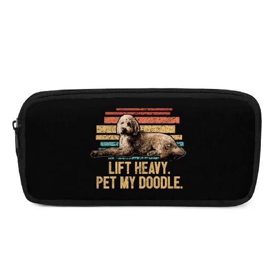 Pet My Doodle Retro Goldendoodle Dog Dad Doodle Pencil Cases