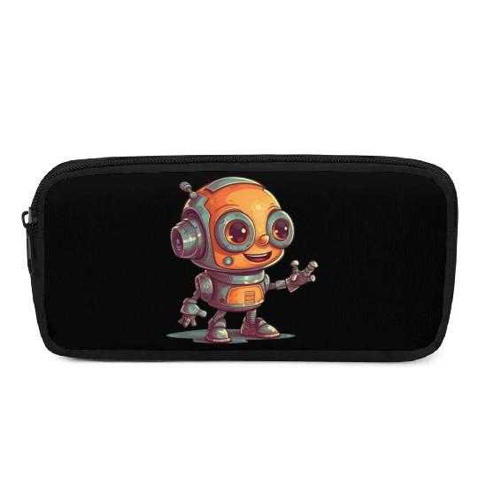 Cute waving robot illustration technology friendly Pencil Cases