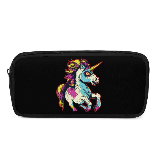 Horror Scary Zombie Unicorn Vintage Pencil Cases