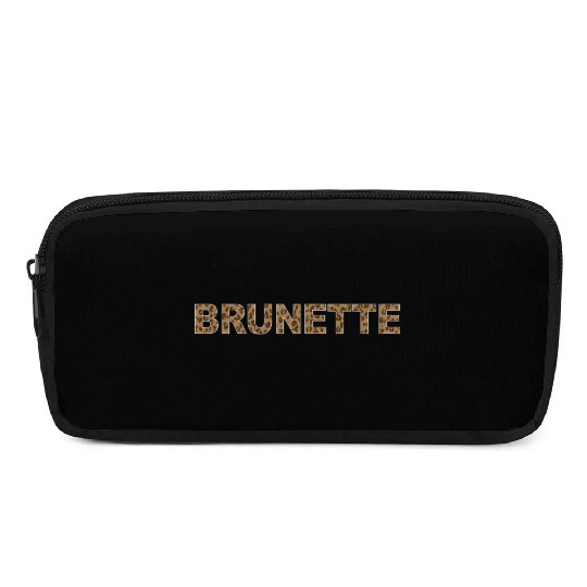 Brunette Leopard Print Bold Text Pencil Cases
