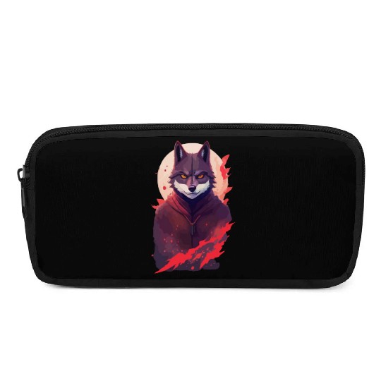 Ninja Style: The Cute Wolf Face with a Twist of Me Pencil Cases