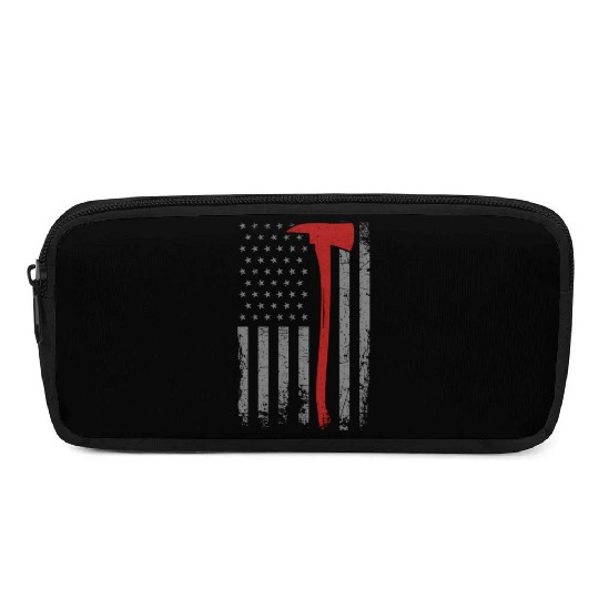 Wildland Firefighter Axe American Flag Thin Red Pencil Cases