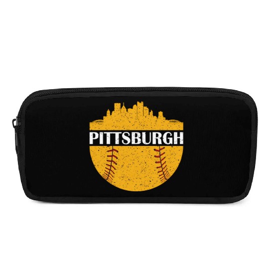 Pittsburgh Baseball Cityscape Distressed Novelty Pencil Cases