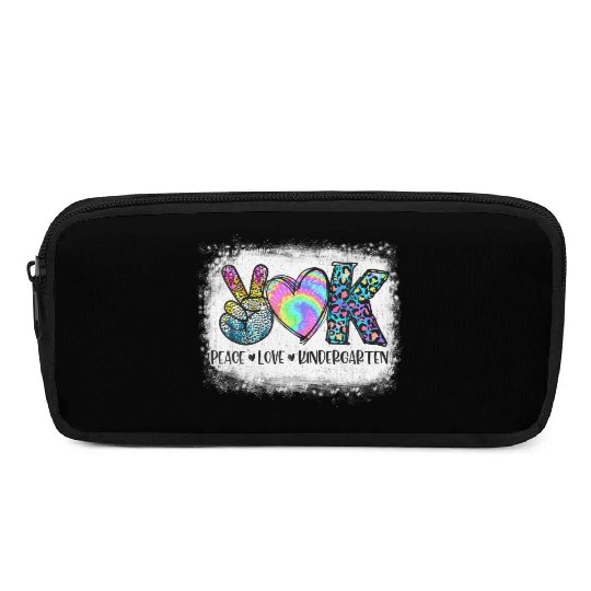 Peace Love Kindergarten Teacher Appreciation Pencil Cases