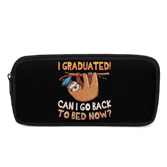 Back To Bed Sloth Lazy Graduation Graduated Him Pencil Cases