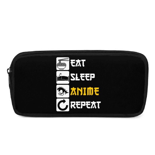 Eat Sleep Anime Repeat Manga Japan Saying Cosplay Pencil Cases