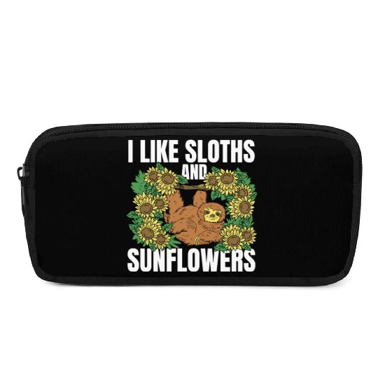 Sloth Flower Sloth Sunflower Pencil Cases