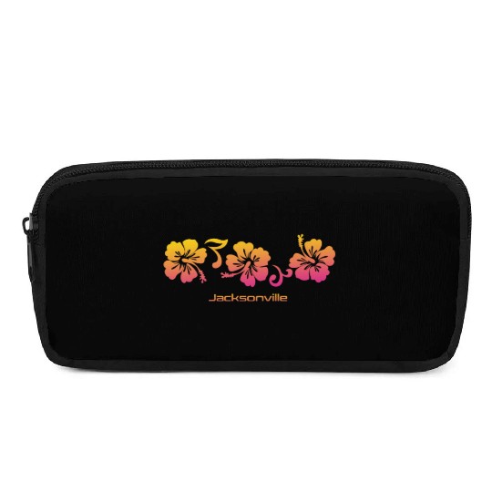 Jacksonville Florida Hibiscus Souvenir Vacation Pencil Cases