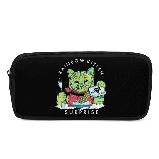 Cats Rainbow Kitten Surprise Eat Retro Animals Pencil Cases